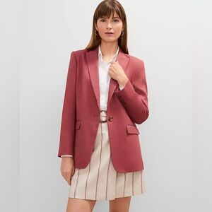 Ann Taylor Longline Linen Blend Blazer